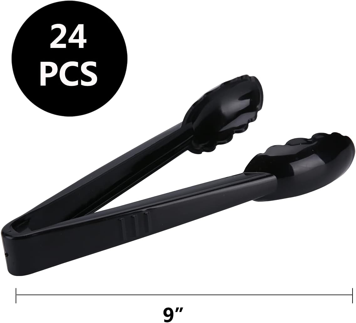 Plastic Serving Tongs Disposable Kitchen Tongs for Food Salad | 9 Inch Heavy Duty, BPA free, 24 Pcs, Perfect for Buffet, BBQ, Parties, Catering Supplies, Wedding, Banquet, Fruit, Ice - Image 2