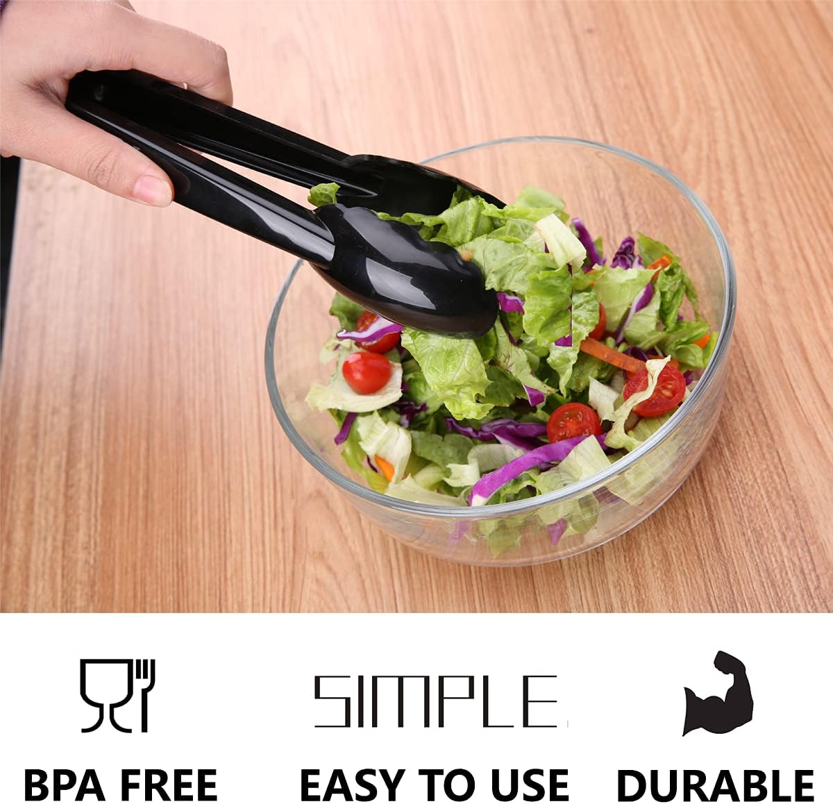 Plastic Serving Tongs Disposable Kitchen Tongs for Food Salad | 9 Inch Heavy Duty, BPA free, 24 Pcs, Perfect for Buffet, BBQ, Parties, Catering Supplies, Wedding, Banquet, Fruit, Ice - Image 4